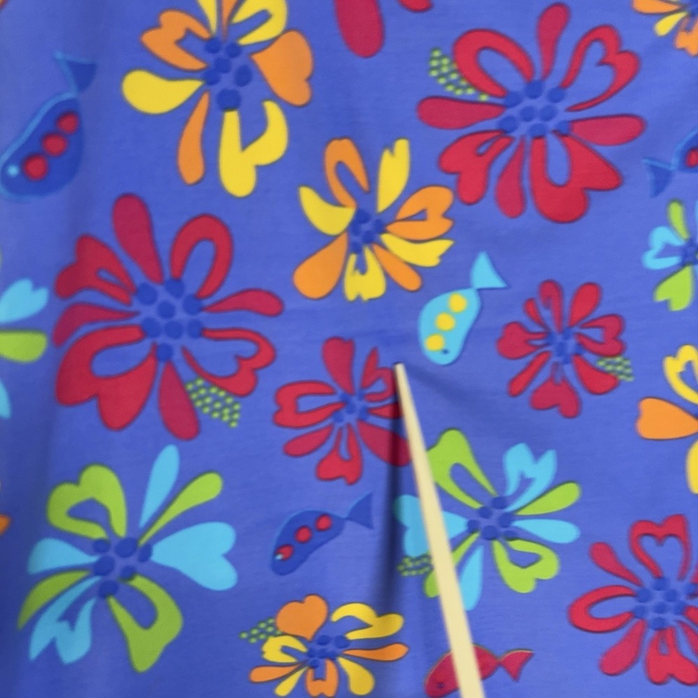 Fresh Produce Splash Skirt Womens Sz L Blue Floral Ruffle Unlined‎ Stretch - Picture 4 of 9